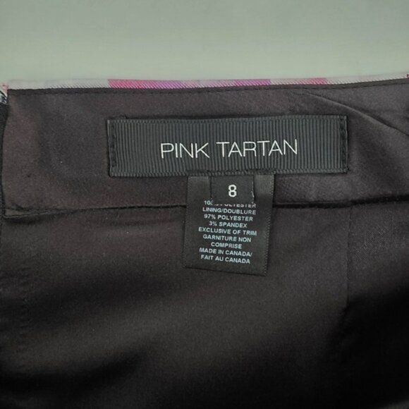 Pink Tartan A-Line Pink and Black Lined Cocktail Skirt Sz 8 - Picture 8 of 9
